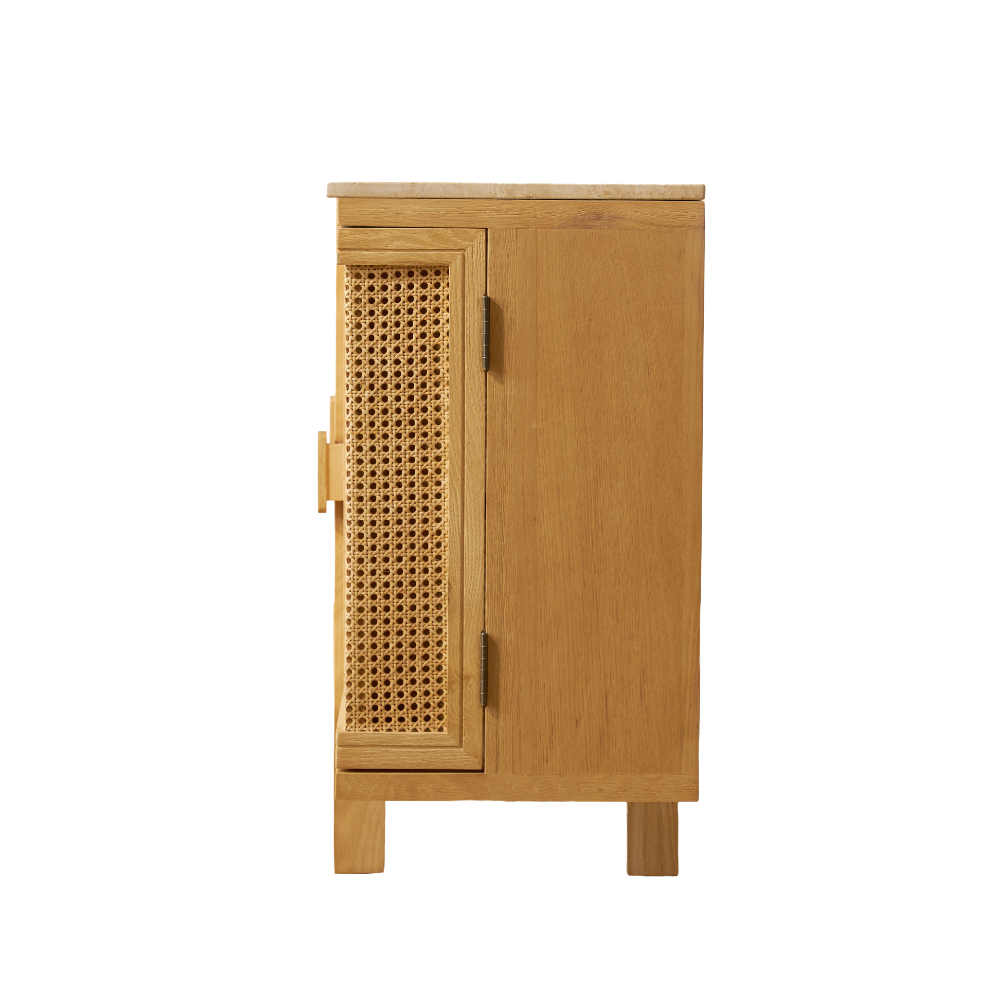 Nara Cane Sideboard  — Natural oak with woven cane doors