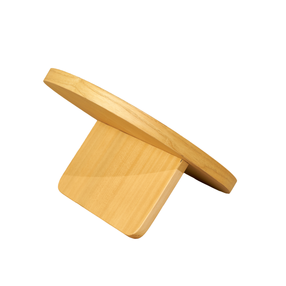 Loma Sofa Arm Table — Natural oak finish