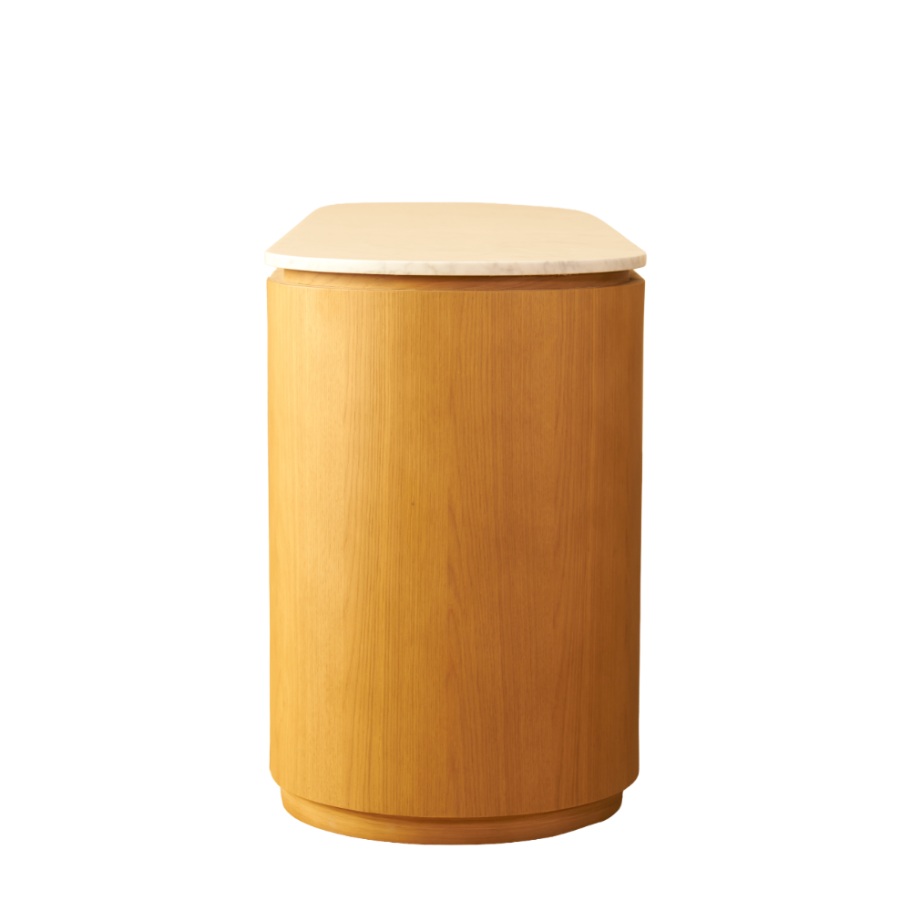 Cove Sideboard — Natural oak with  marble top