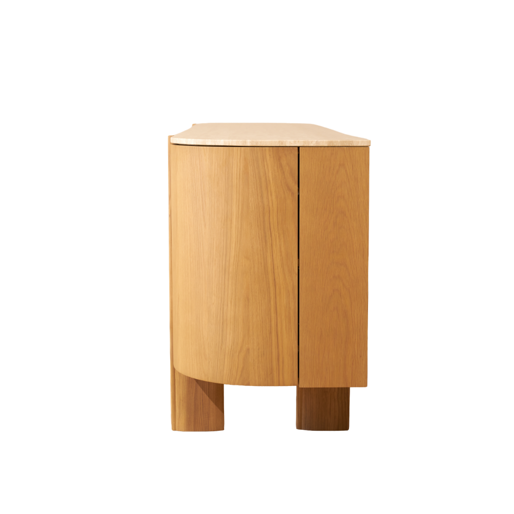Moro Sideboard  — Dark oak with a marble top