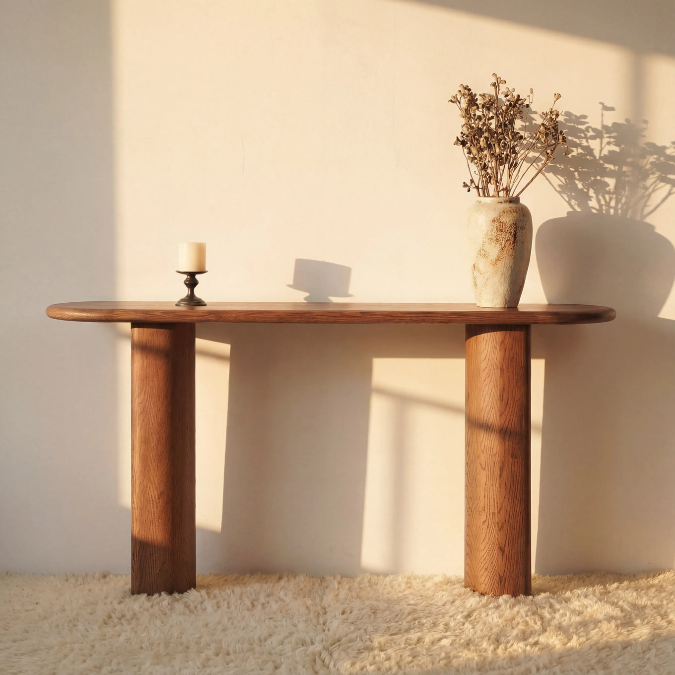 Haven Console Table White oak