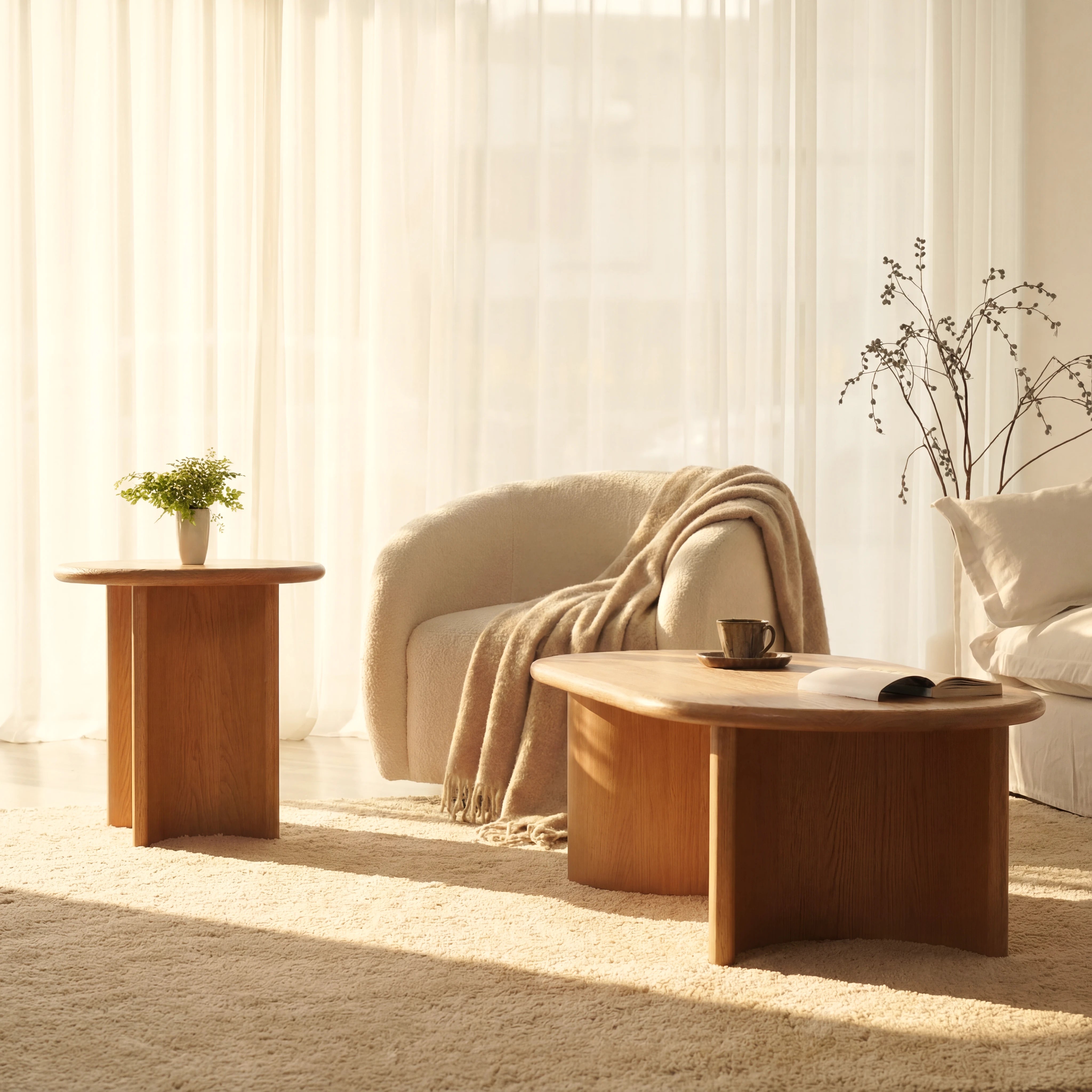 Haven Side Table White oak