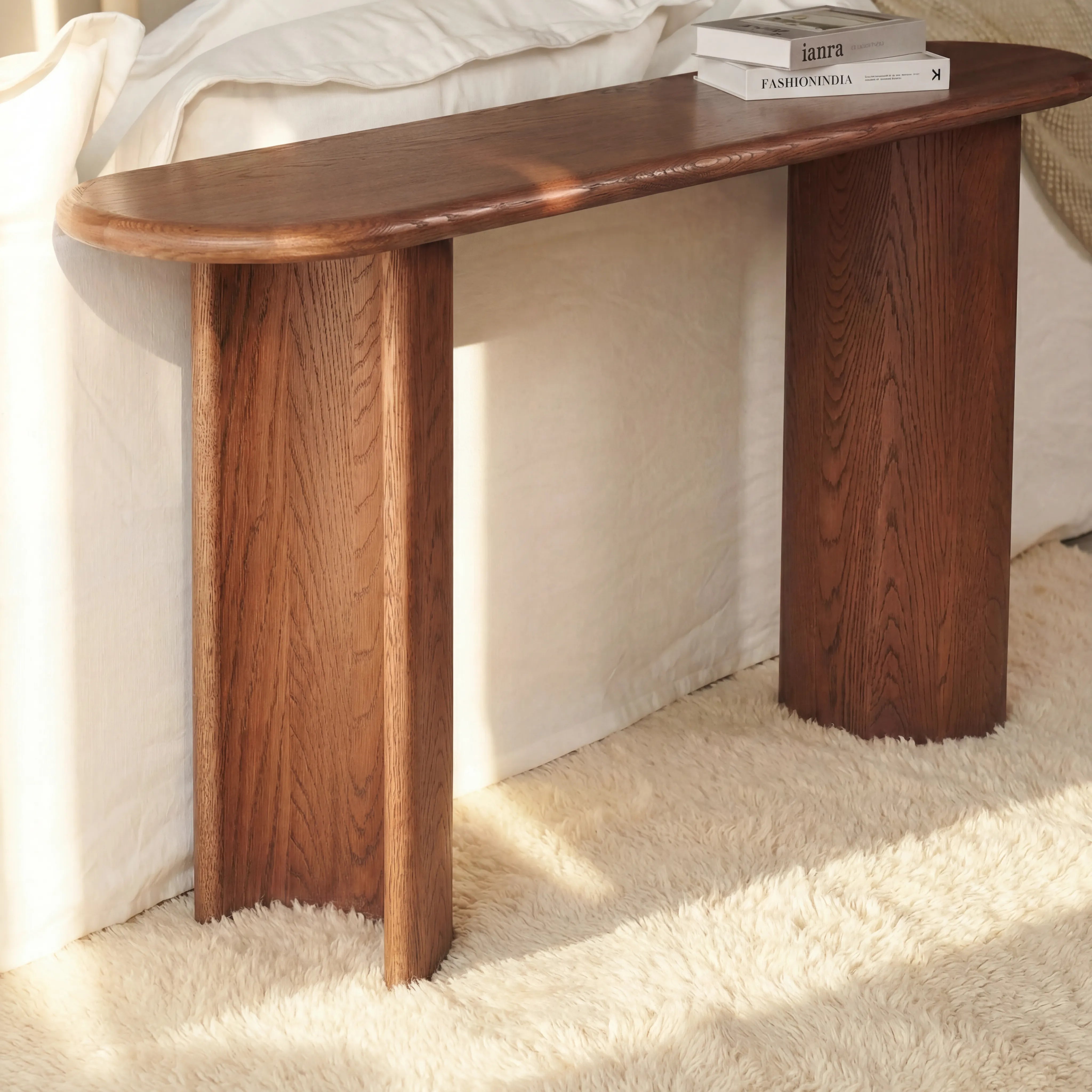 Haven Console Table White oak