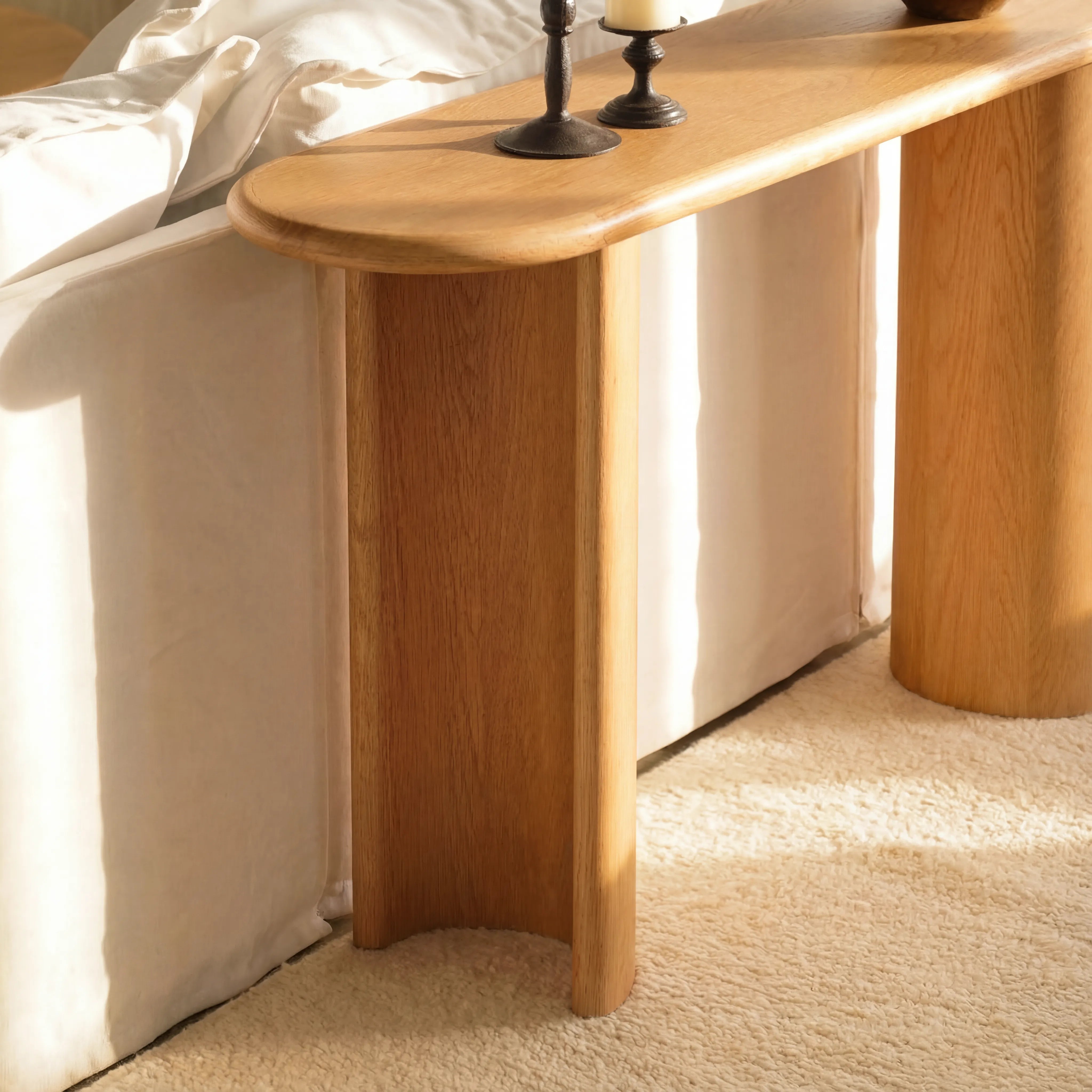 Haven Console Table White oak
