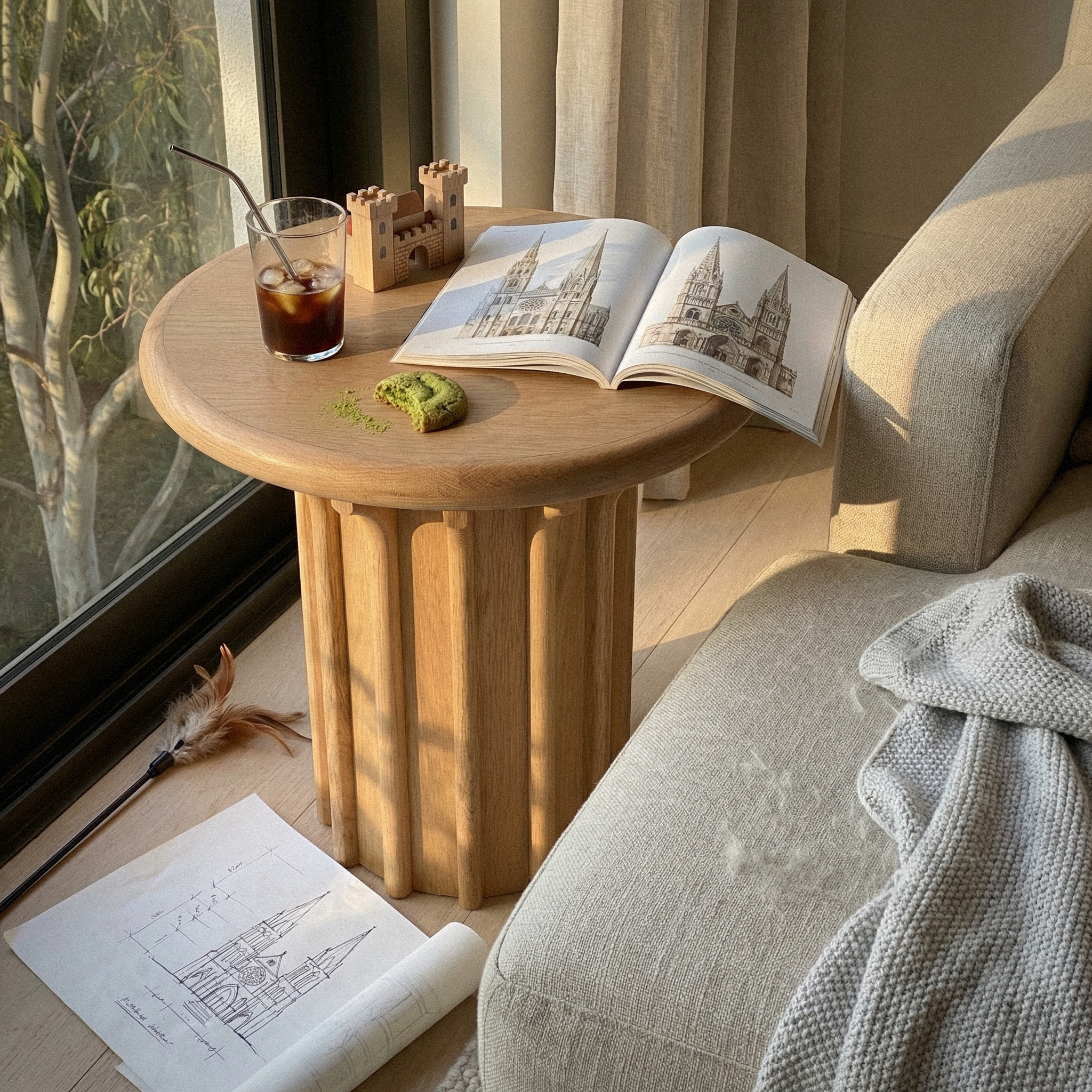 Corin Side Table White oak
