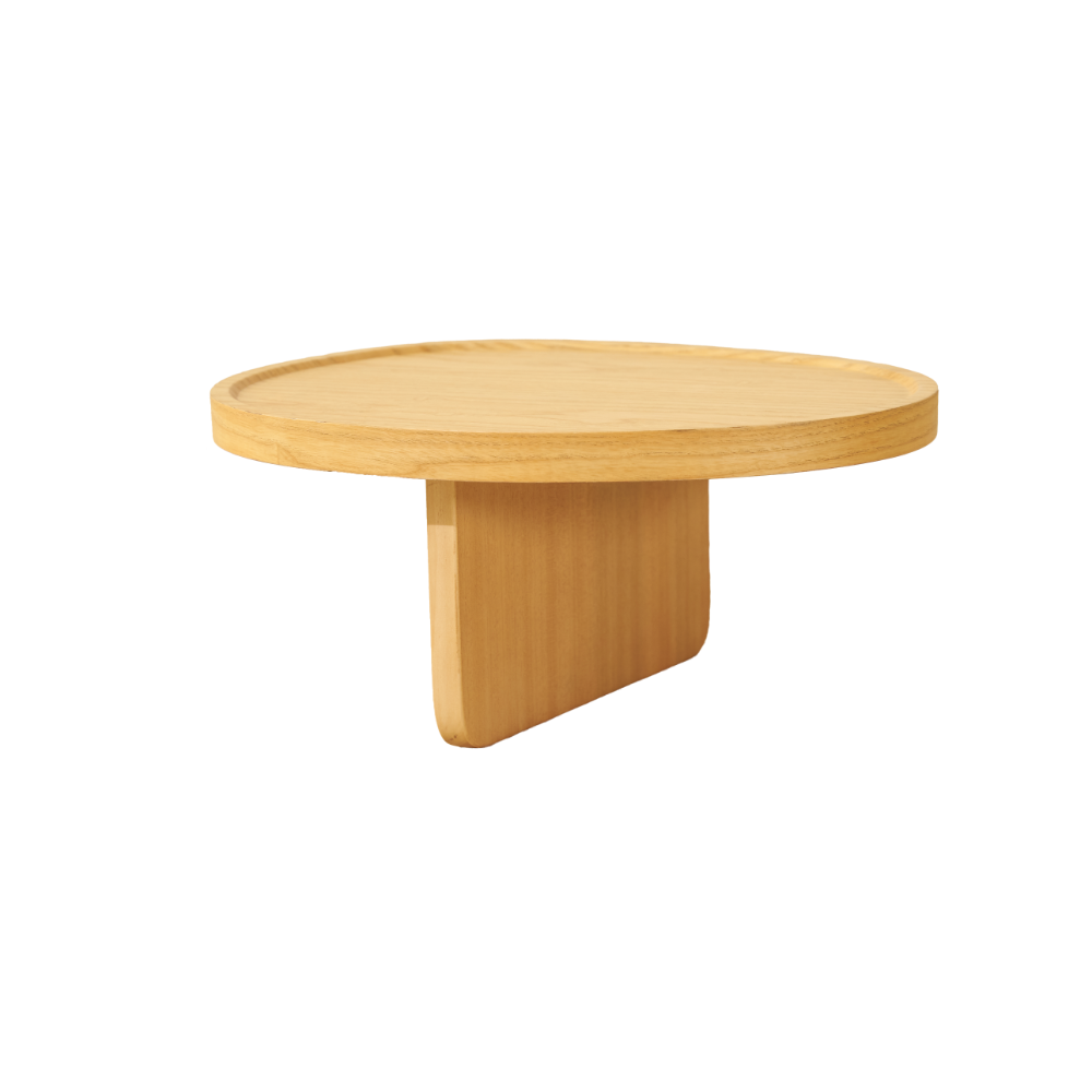 Loma Sofa Arm Table — Natural oak finish