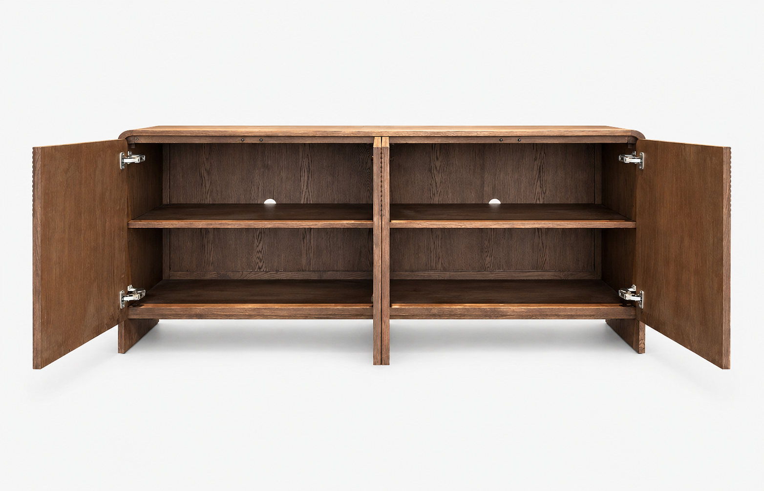 Vista Sideboard White oak with sculpted slat detailing