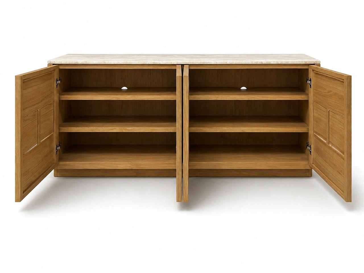 Hearth Sideboard Oak wood with travertine top