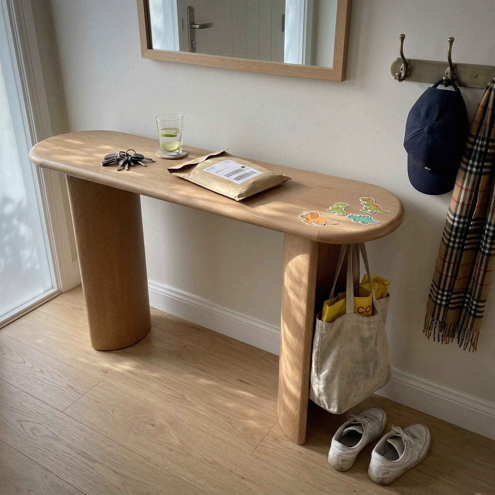Haven Console Table White oak