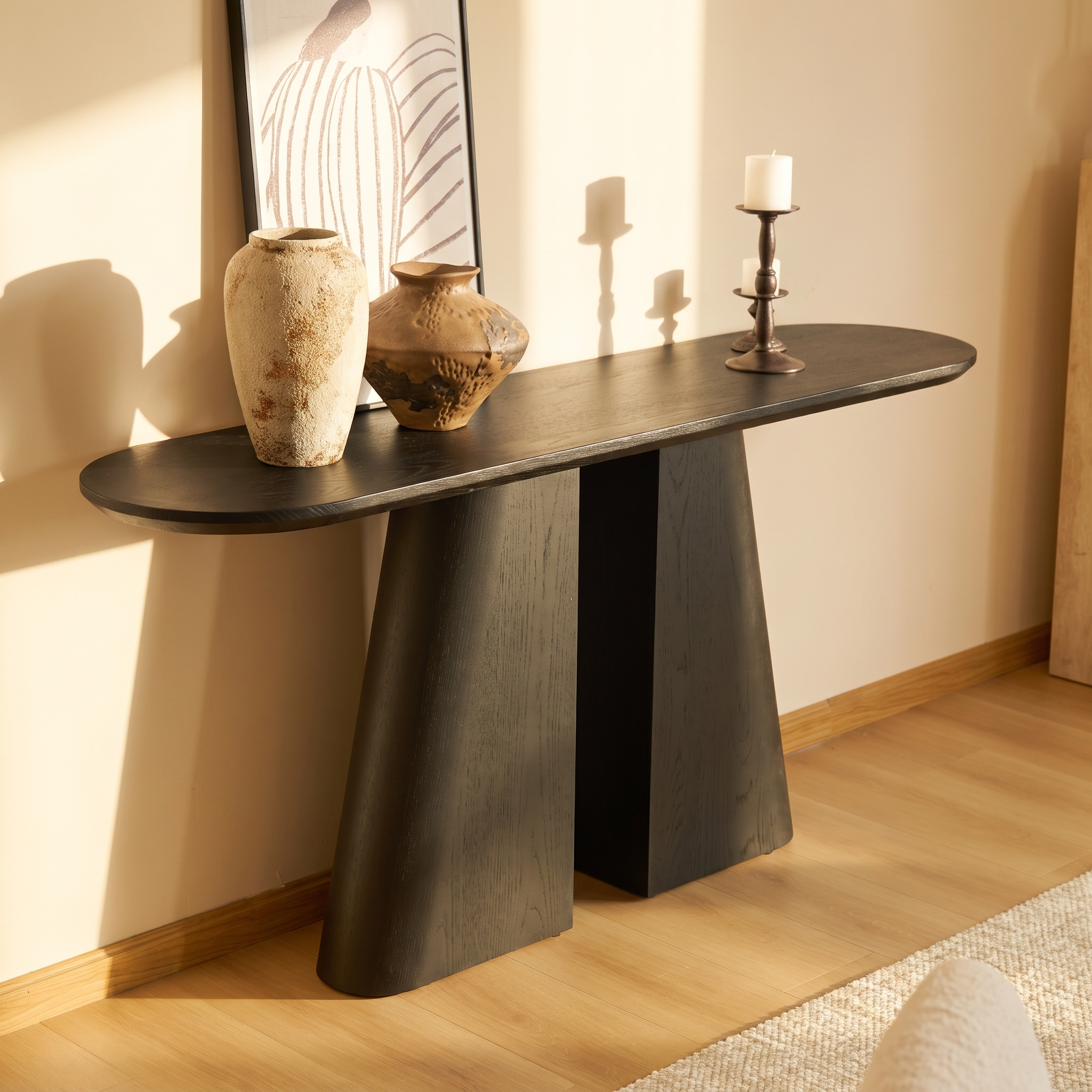 Solin Console Table  — Black oak finish