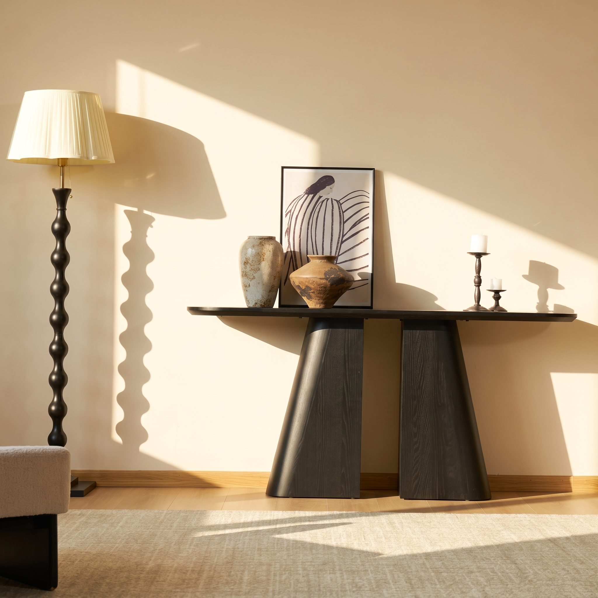 Solin Console Table  — Black oak finish