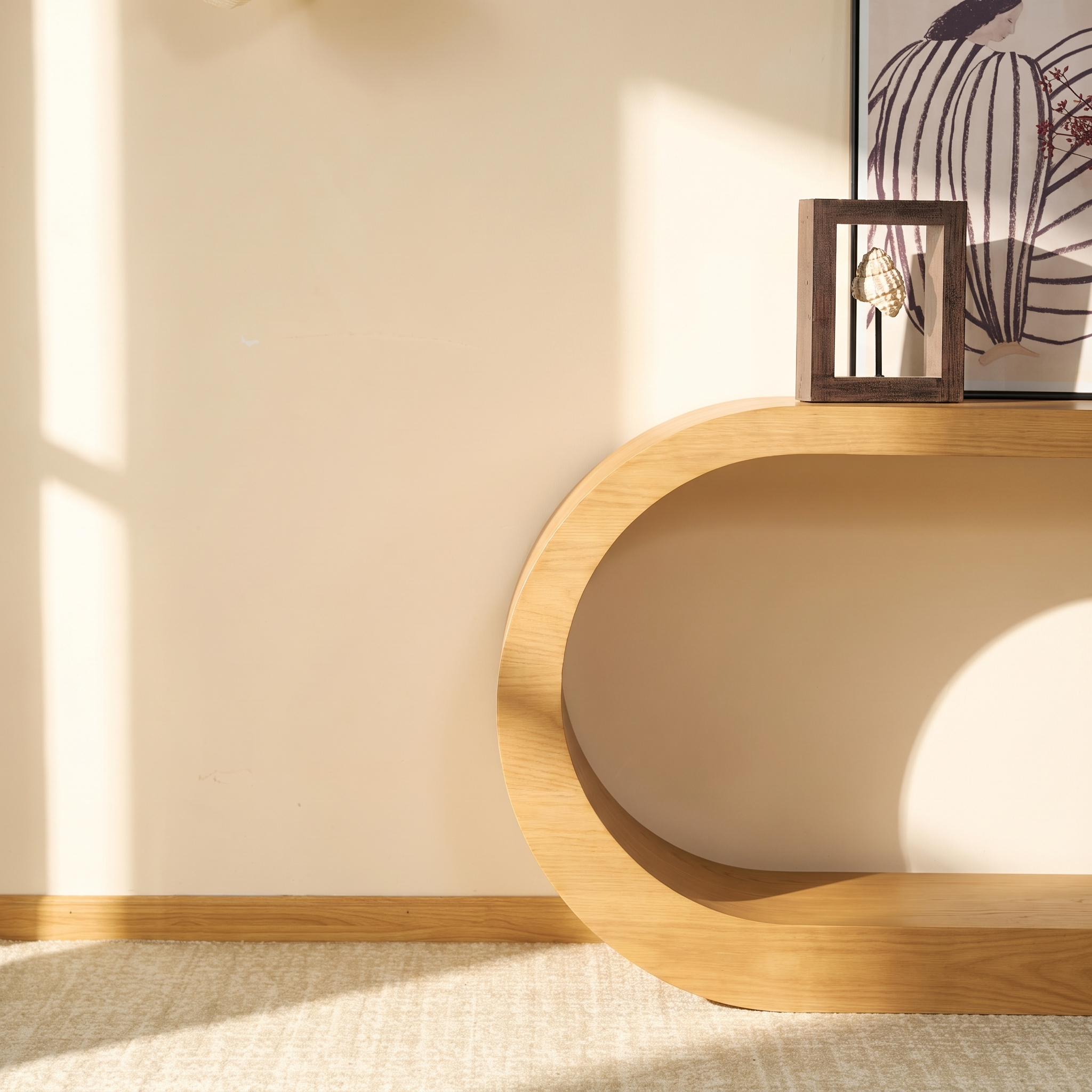 Arcus Coffee Table — Natural oak finish