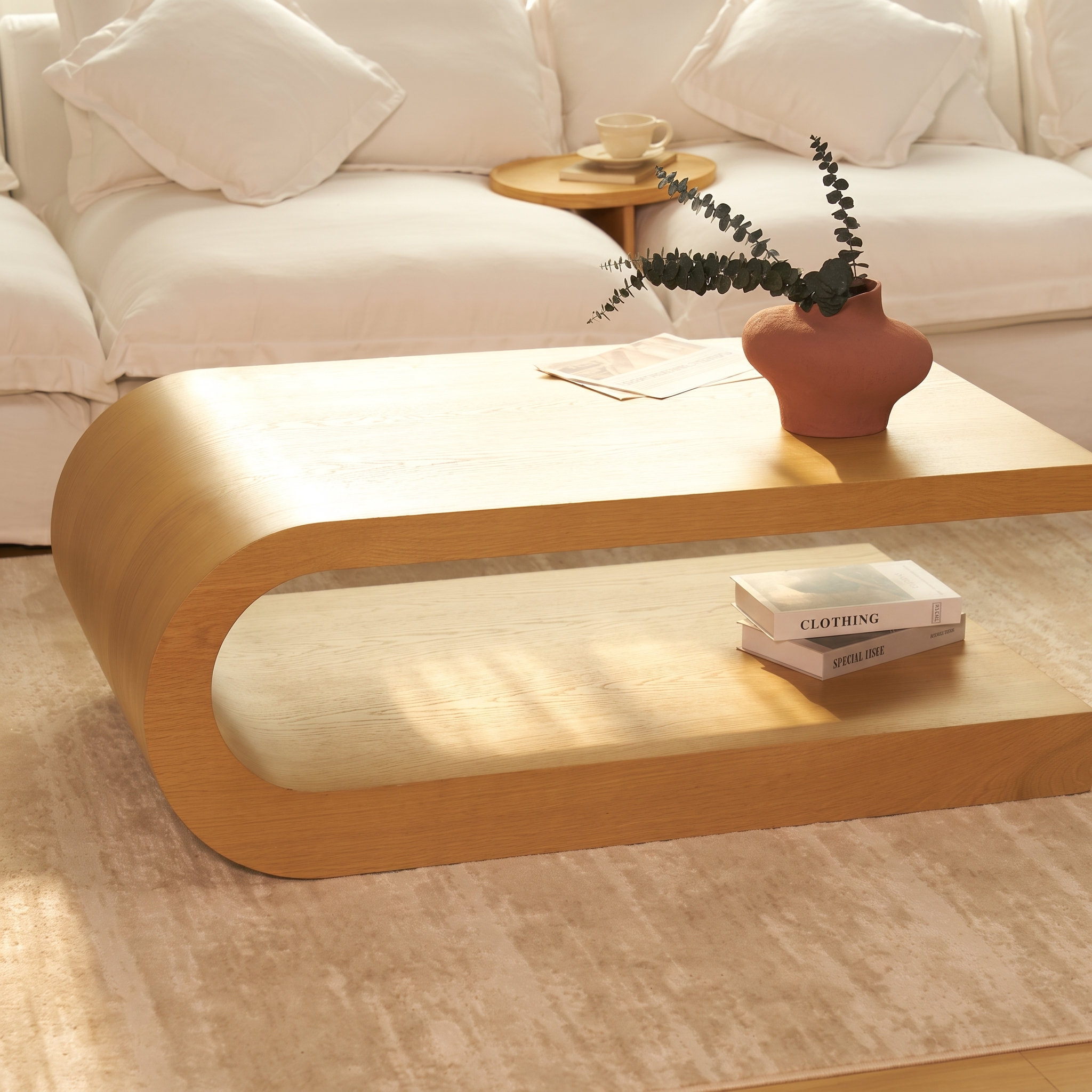 Arcus Coffee Table — Natural oak finish
