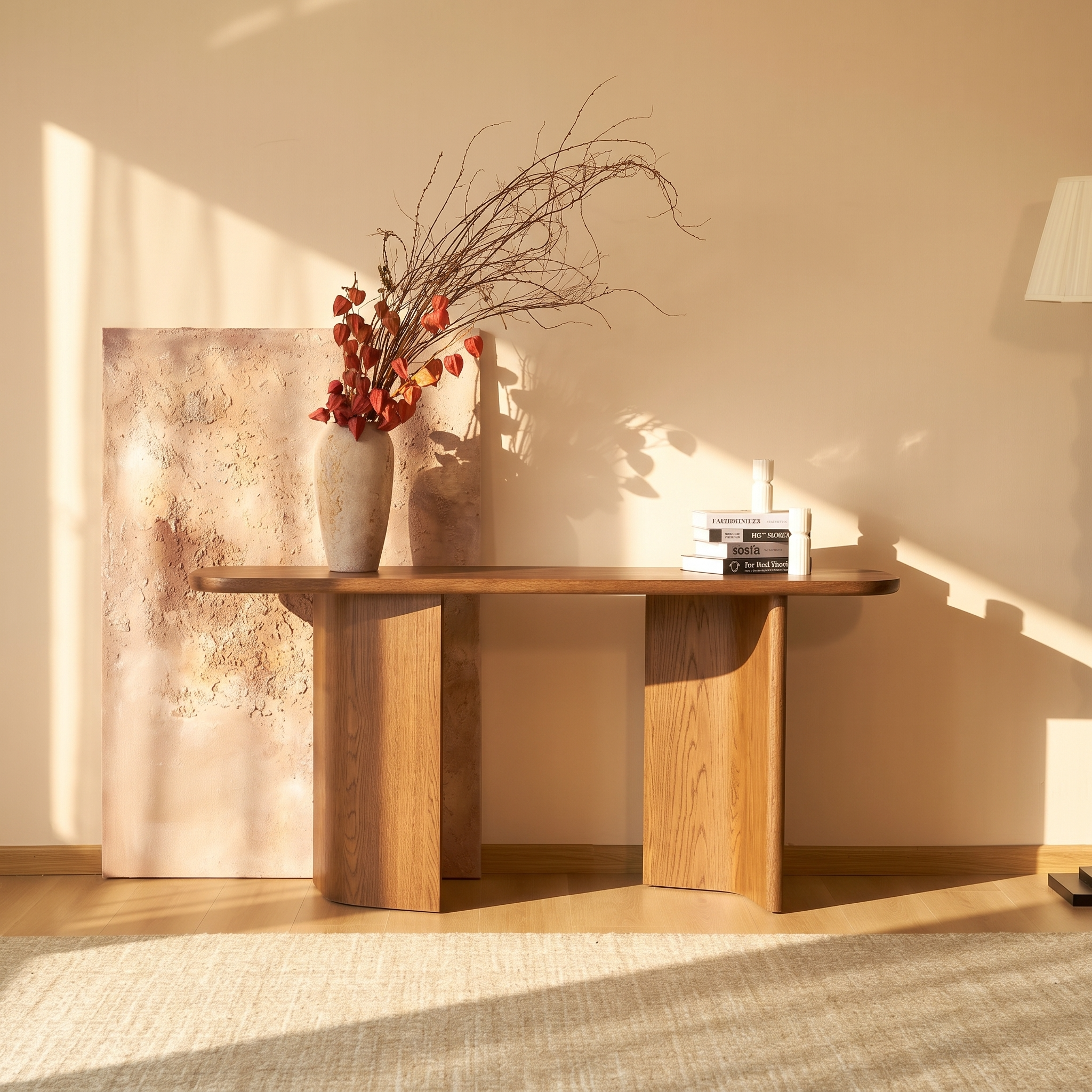 Arden Console Table  — Brown oak finish