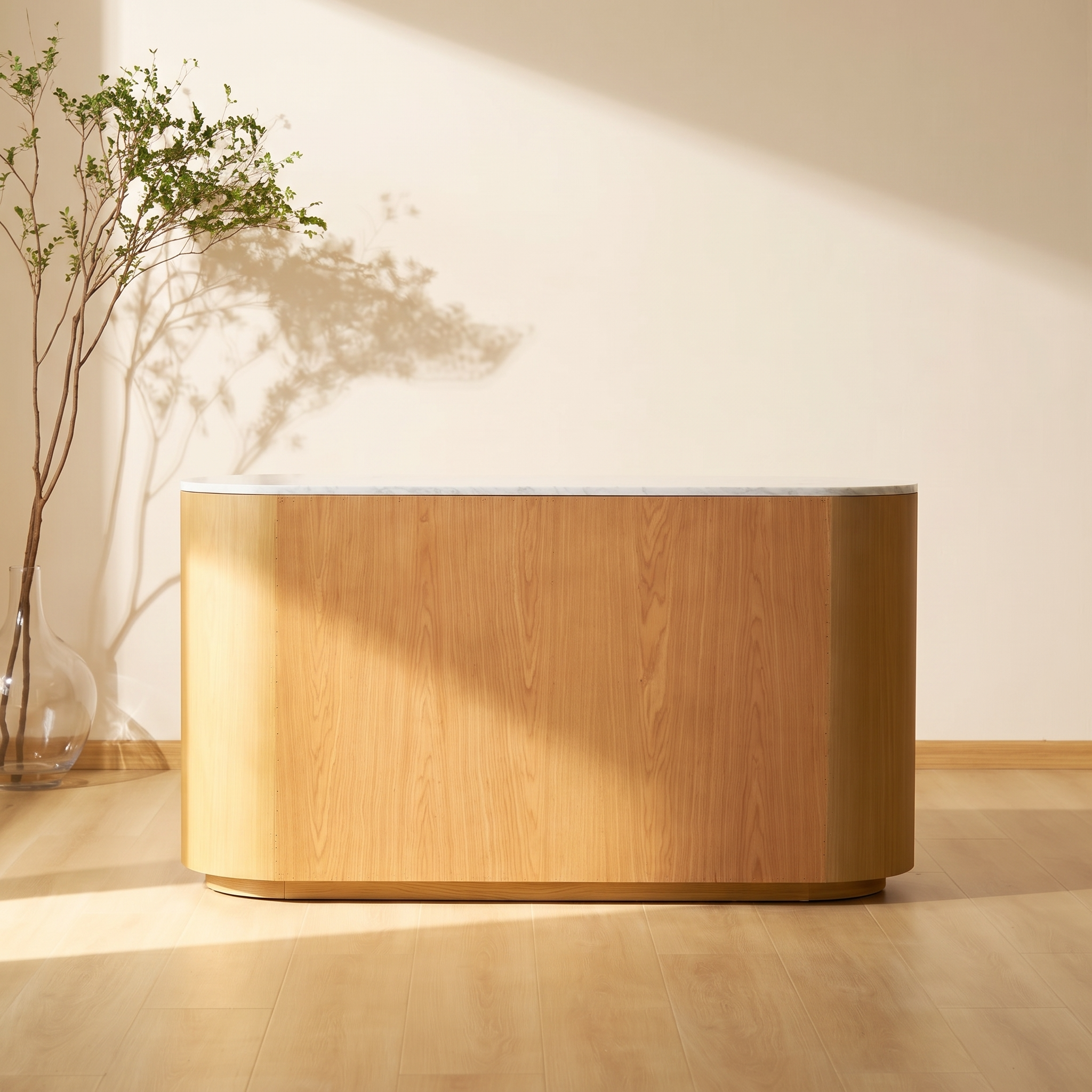 Cove 6-Drawer Dresser — Natural oak with marble top