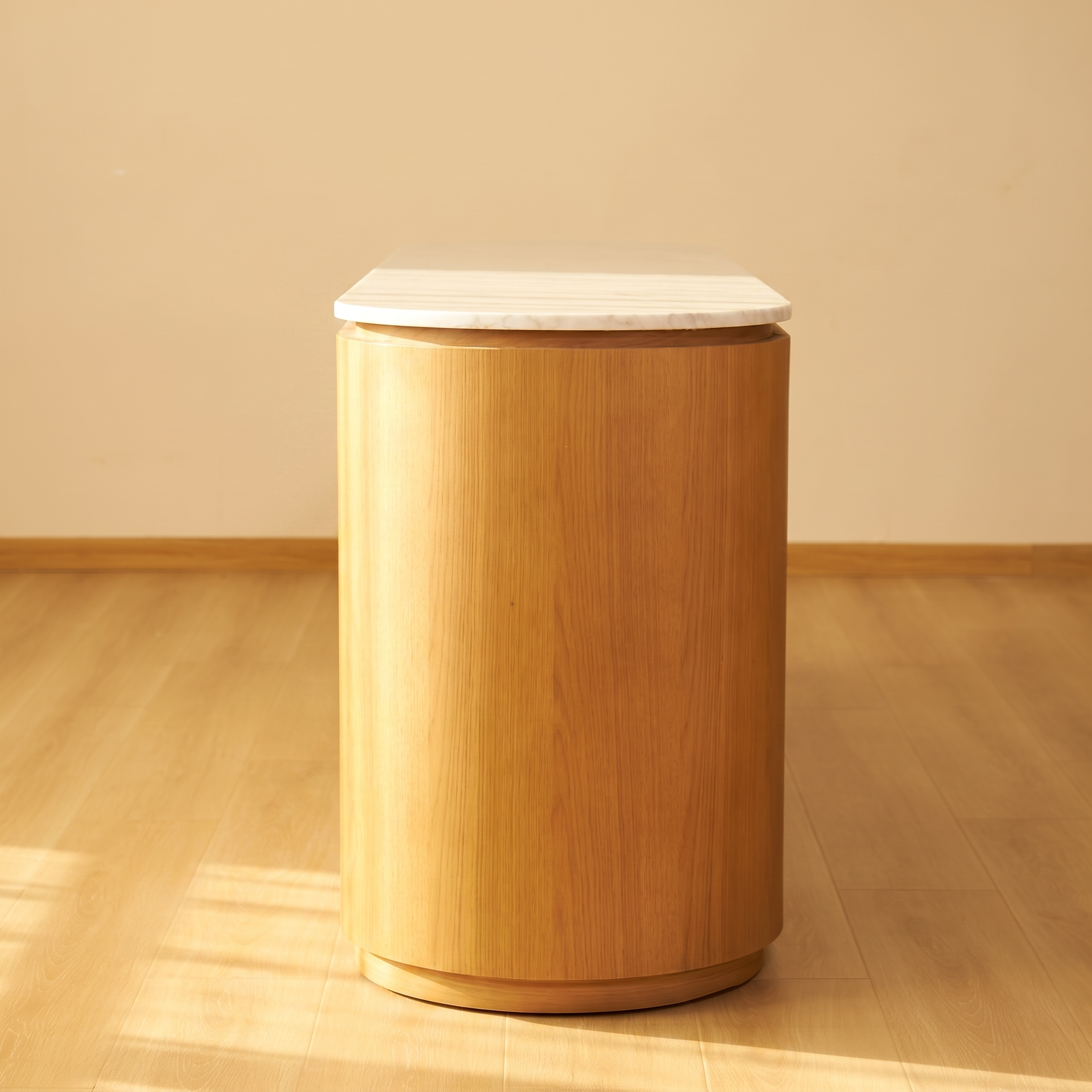 Cove Sideboard — Natural oak with  marble top