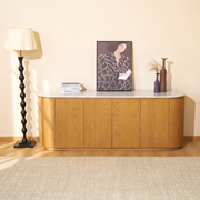Cove Sideboard — Natural oak with  marble top