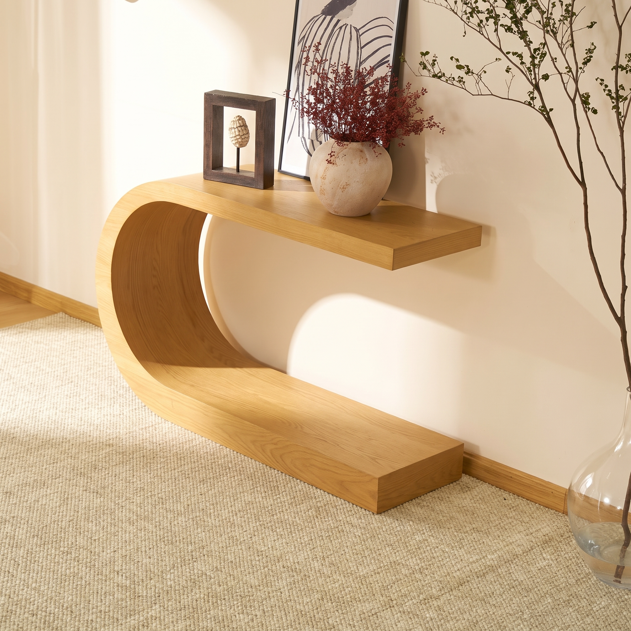 Arcus Console Table  — Natural oak finish