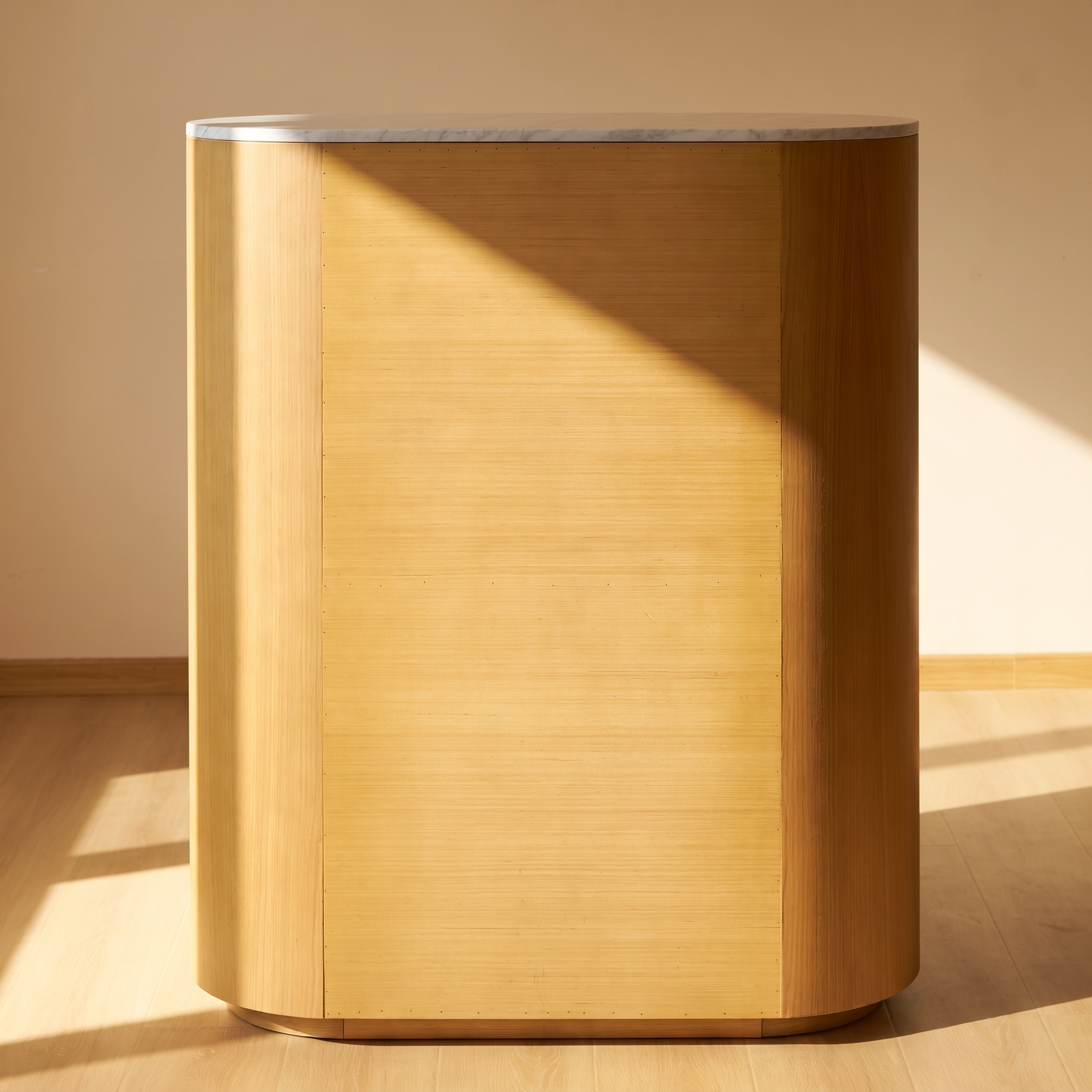 Cove 5-Drawer Tallboy Chest — Natural oak with  marble top