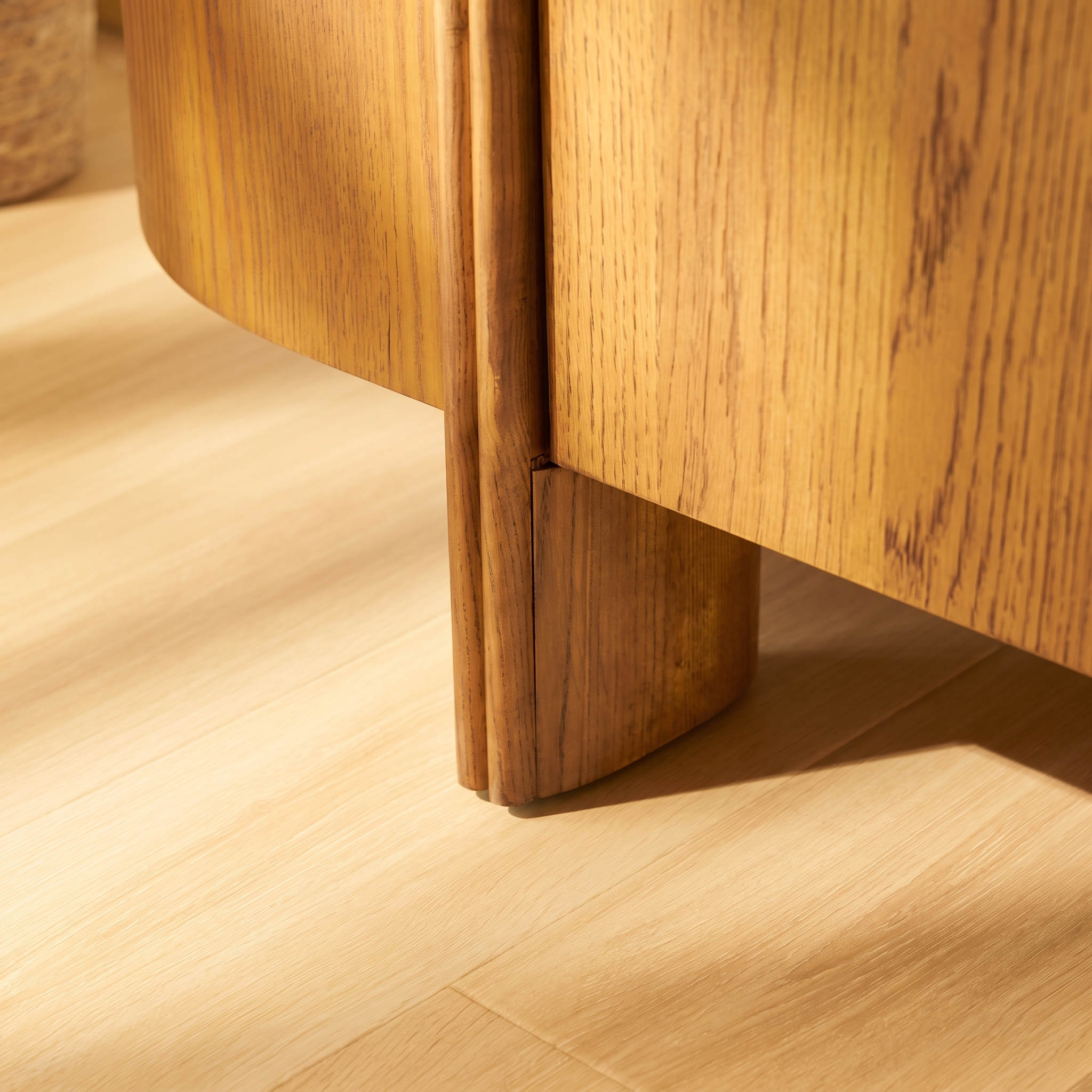 Moro Media Console  — Dark oak with a marble top
