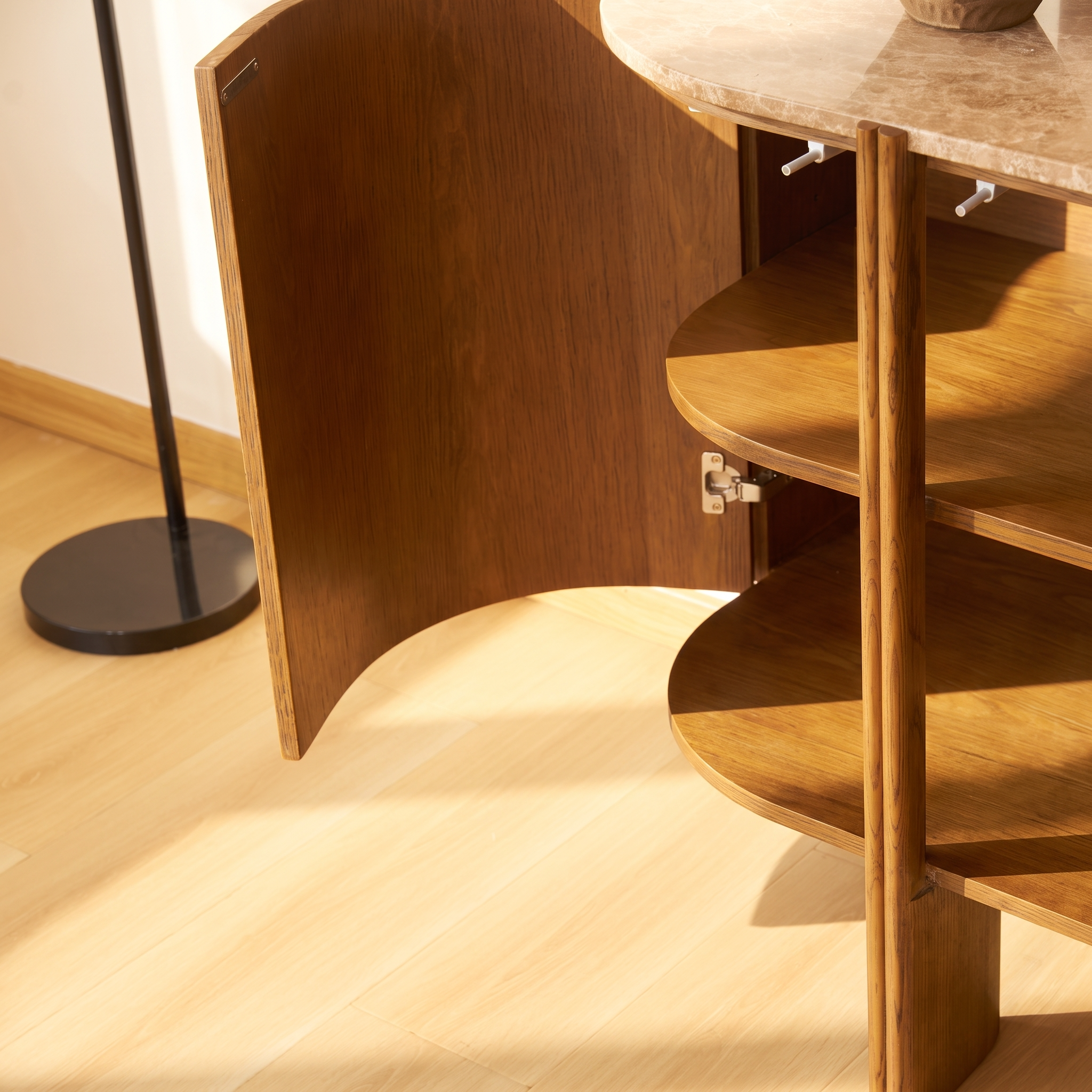 Moro Sideboard  — Dark oak with a marble top