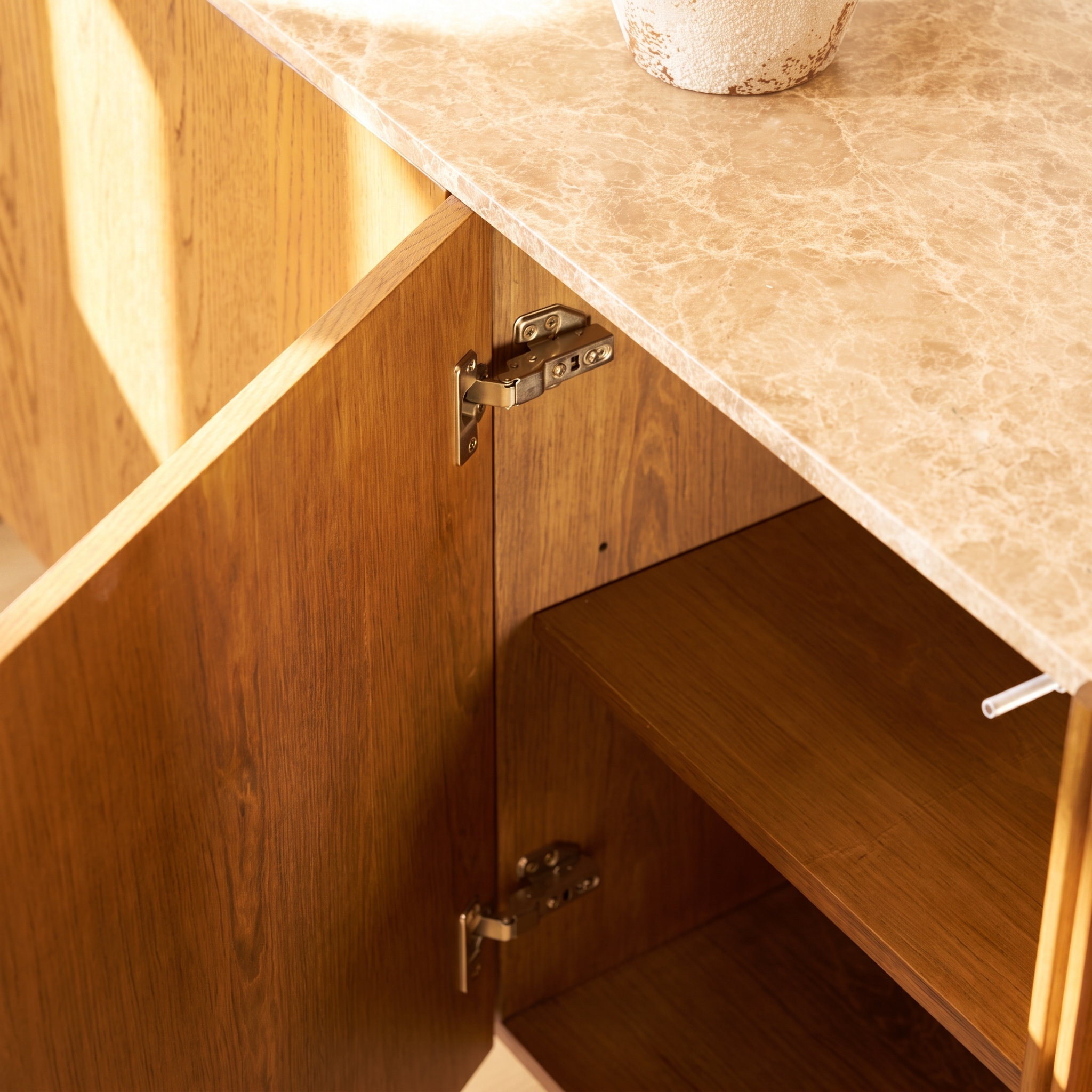 Moro Sideboard  — Dark oak with a marble top