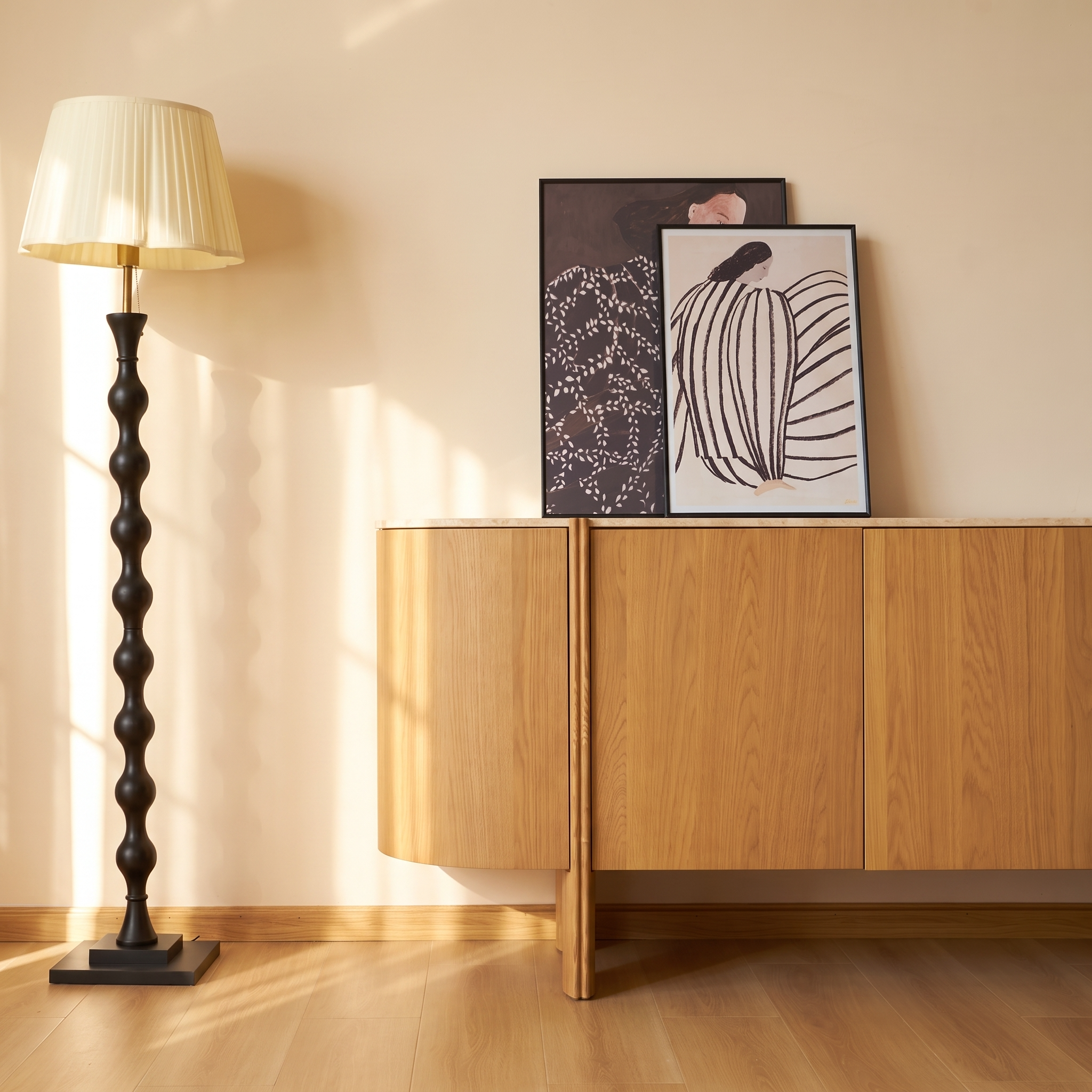 Moro Sideboard  — Dark oak with a marble top