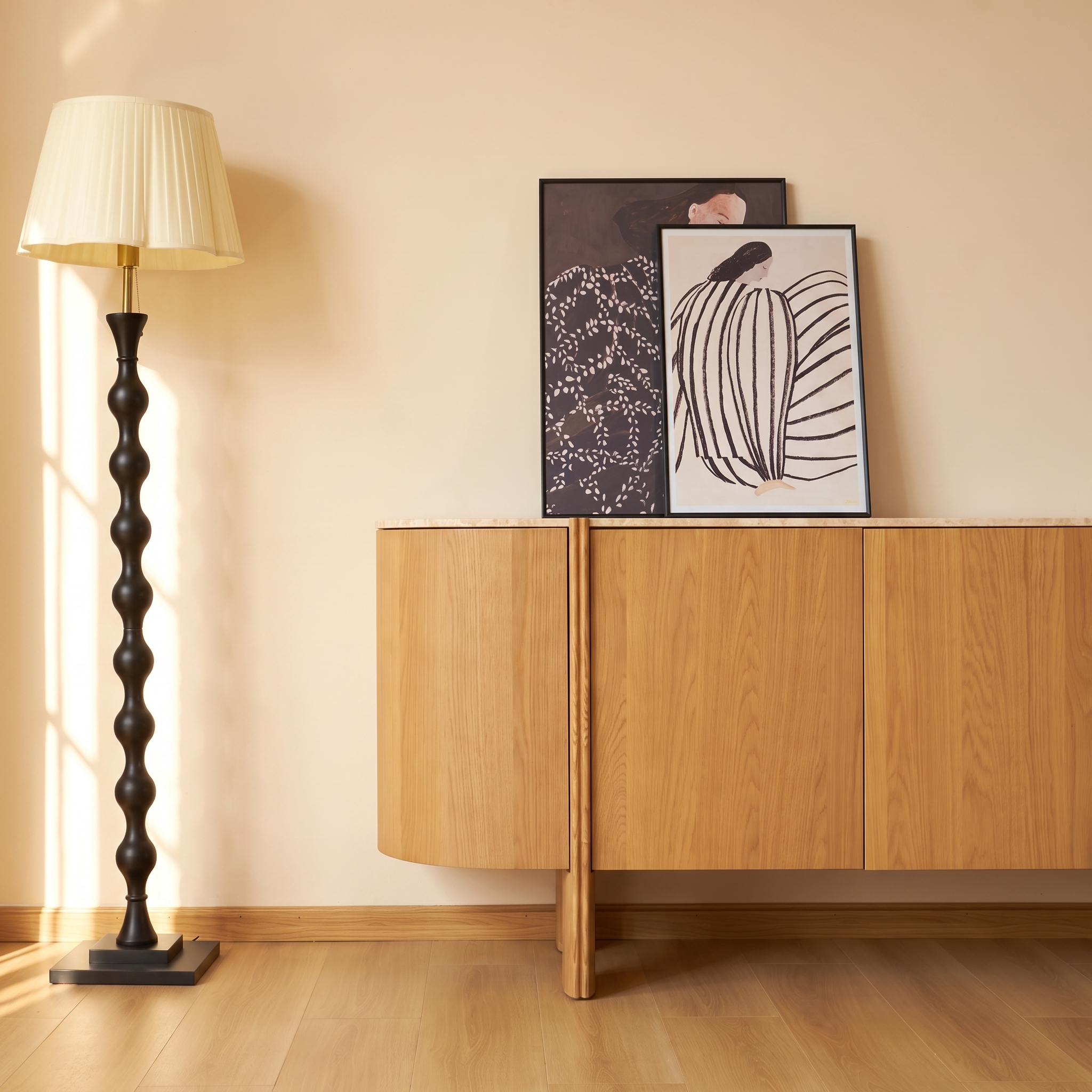 Moro Sideboard  — Dark oak with a marble top