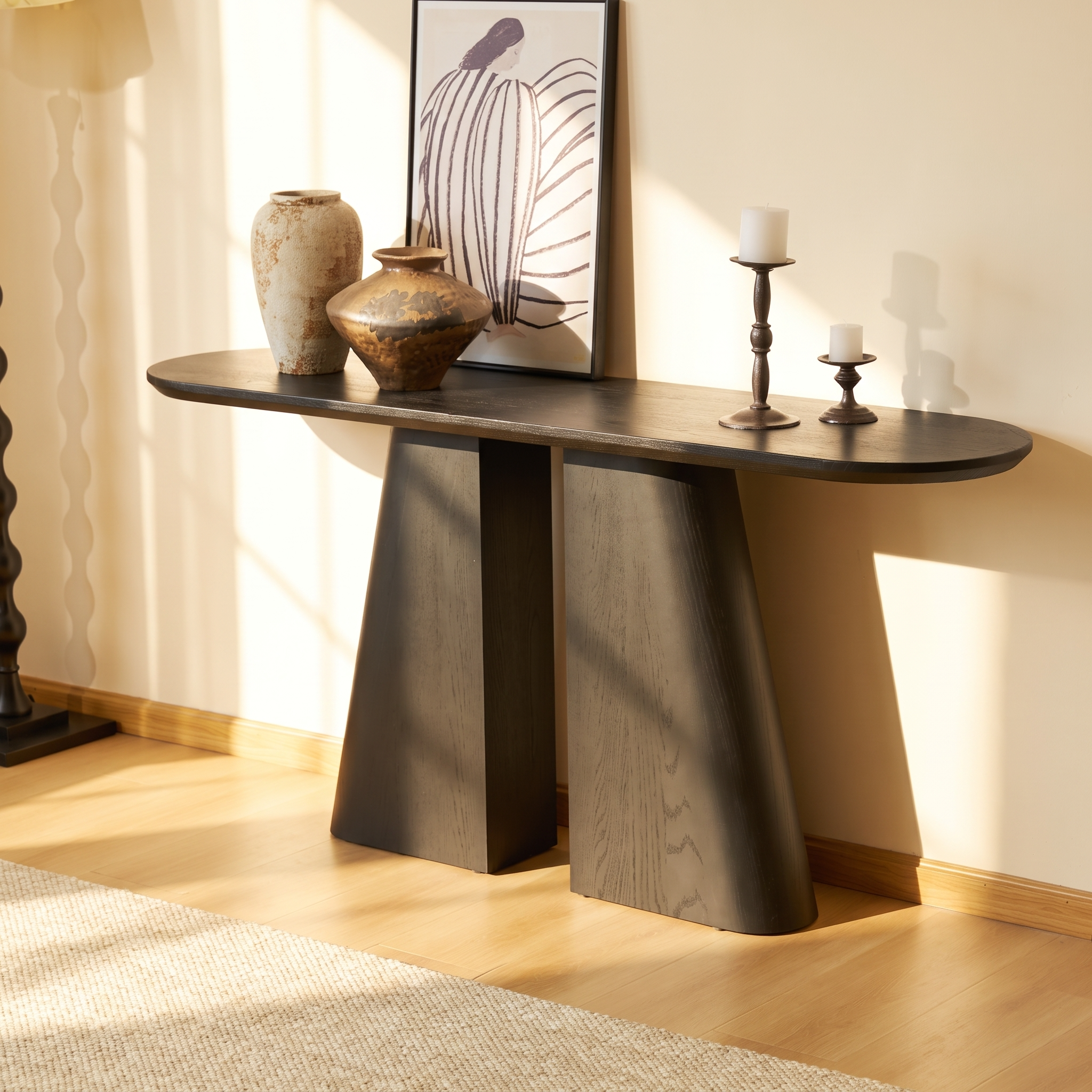 Solin Console Table  — Black oak finish